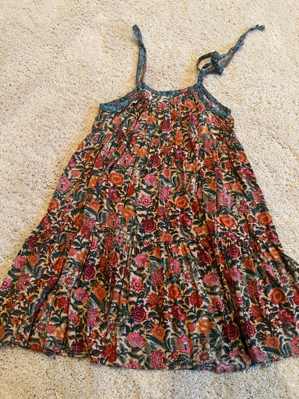 NATURAL LIFE Floral Midi Dress in Teal, Pink, Rust - Picture 9 of 9